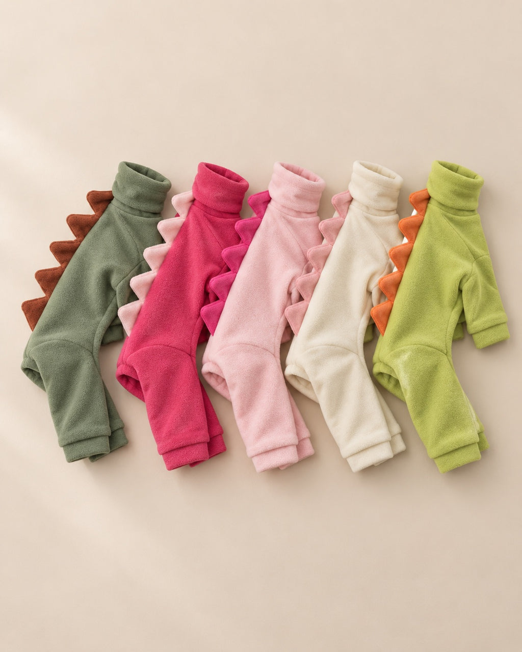 Dino Fleece Dog Suit — detail
