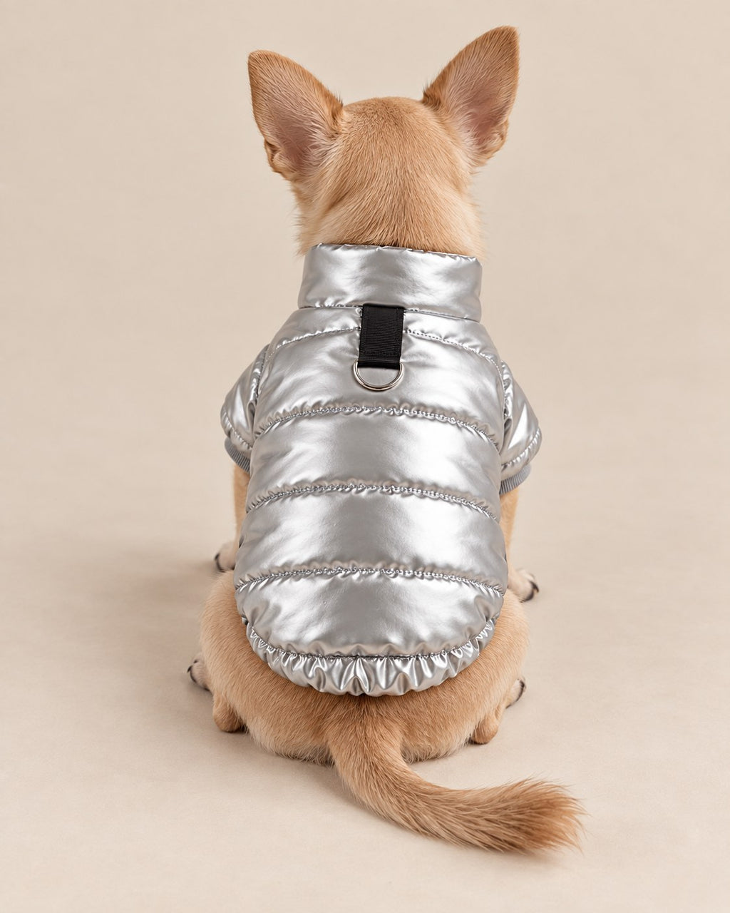 Mehtap Metallic Puffer Jacket — back view