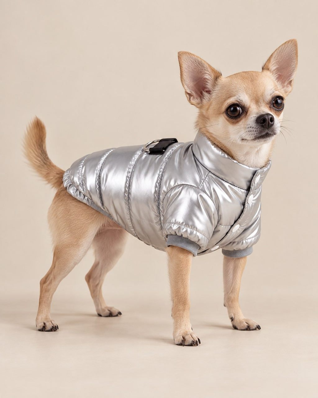 Silver Mehtap Metallic Puffer Jacket — Chihuahua