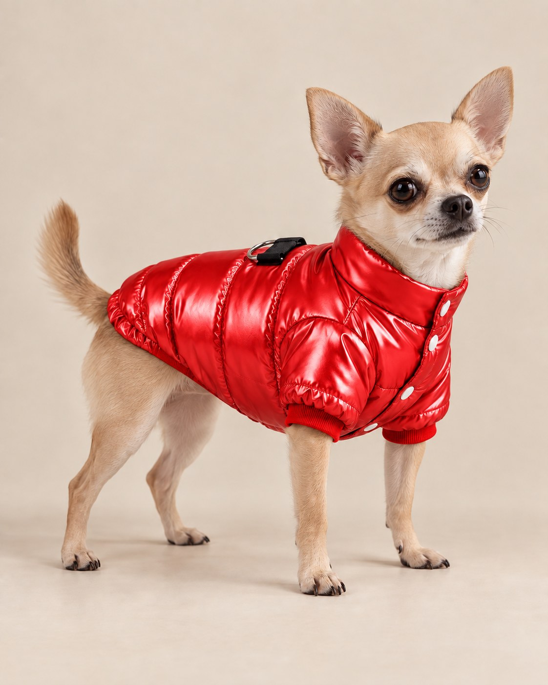 Kırmızı Mehtap Metalik Şişme Mont — Chihuahua
