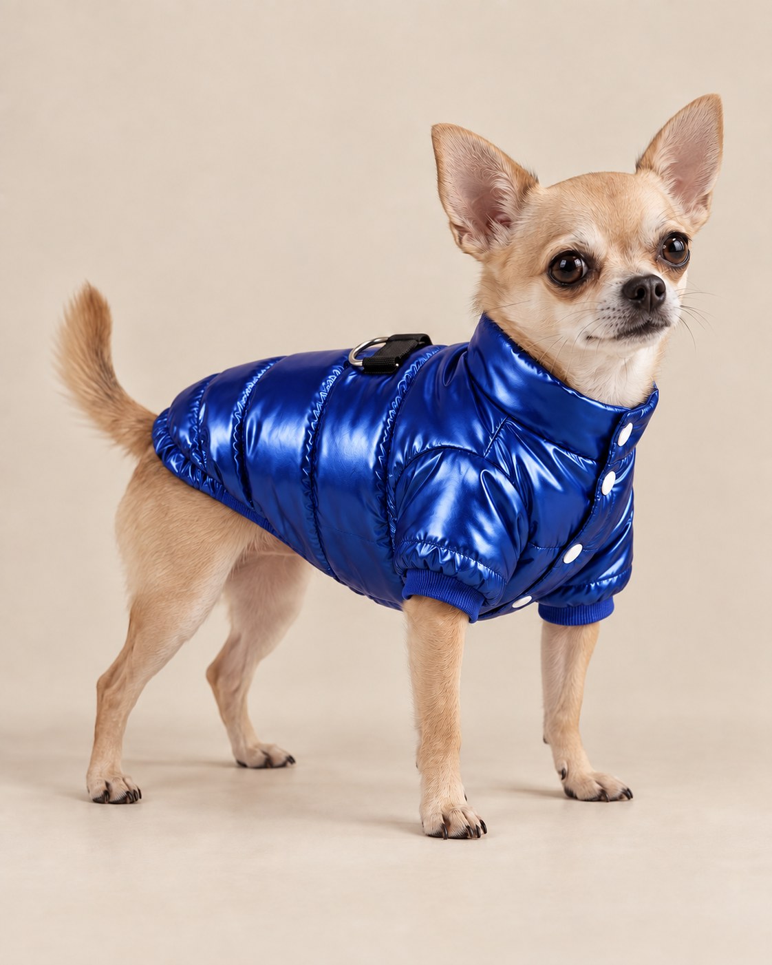 Kobalt Mehtap Metalik Şişme Mont — Chihuahua