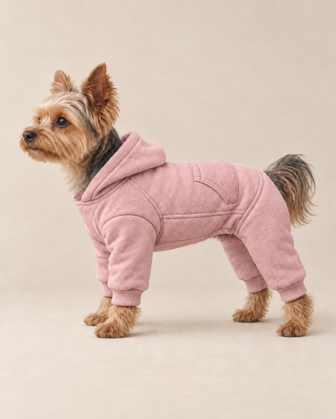Pudra Pofuduk Kapüşonlu Tulum — Yorkshire Terrier