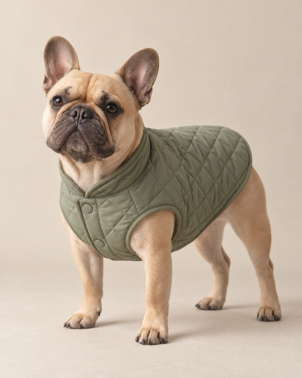 Adaçayı Poyraz Kapitone Mont — Fransız Bulldog