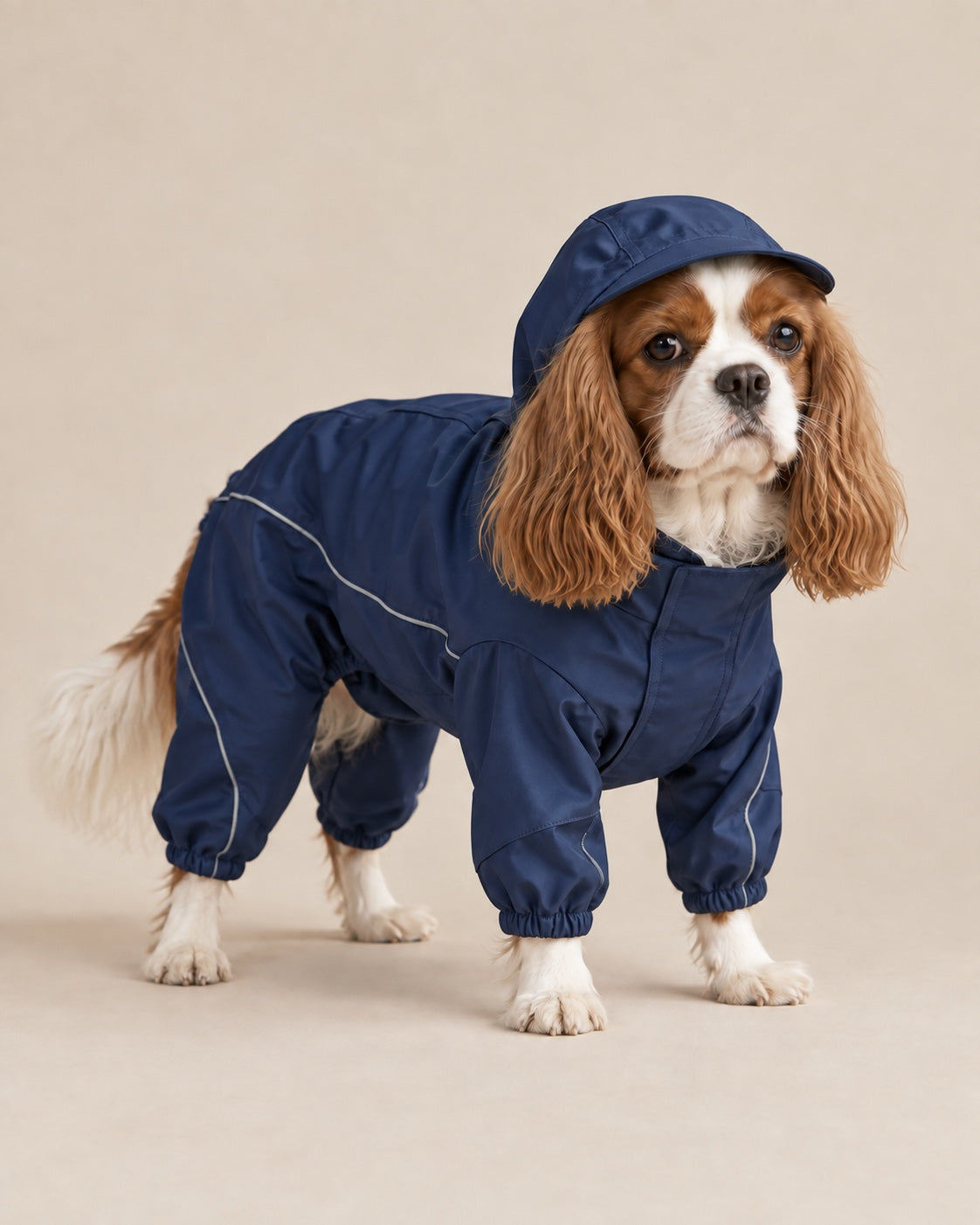 Lacivert Sağanak Yağmurluk — Cavalier King Charles