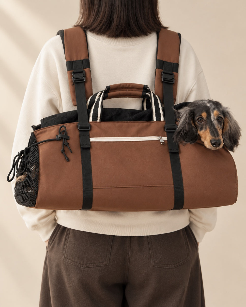 Tarçın Long-Body Dog Carrier — back view