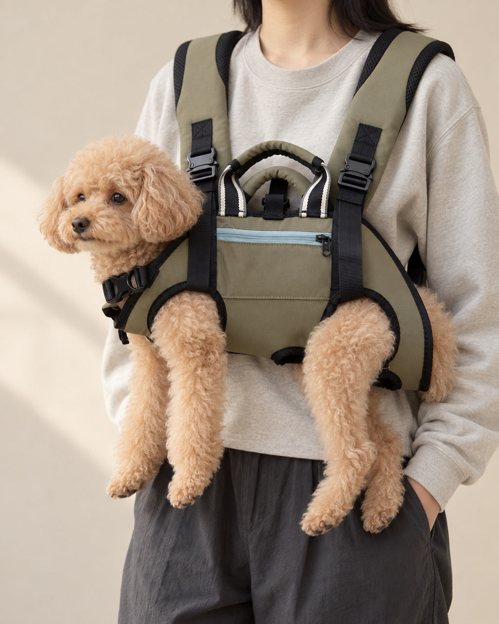 Olive Yoldaş Double-Shoulder Dog Carrier — Toy Poodle